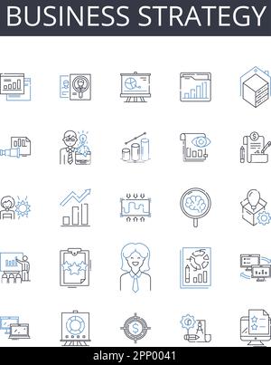 Project tactics line icons collection. Strategy, Planning, Execution ...