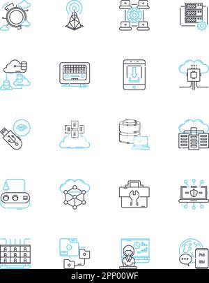 Joint partnetship linear icons set. Collaboration, Alliance, Fusion, Unity, Synergy, Partnership, Joint line vector and concept signs. Fellowship Stock Vector