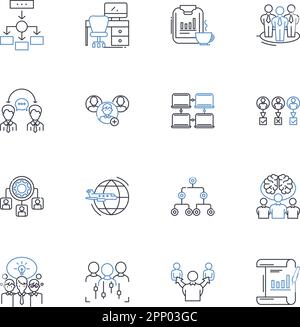 Nerking event line icons collection. Nerking, Connections ...