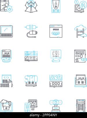 Environmental responsibility linear icons set. Recycling, Sustainability, Conservation, Renewable, Reusable, Zero-waste, Eco-friendly line vector and Stock Vector