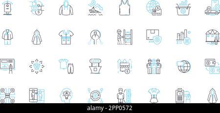 Advertising promotion linear icons set. Marketing, Branding, Publicity, Awareness, Promotion, Campaign, Influence line vector and concept signs Stock Vector