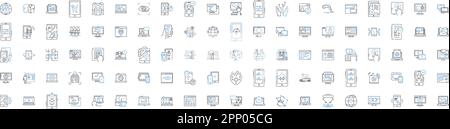 Cyberspace line icons collection. Internet, Virtual, Nerk, Digital, Online, Web, Global vector and linear illustration. Connect,Data,Cybersecurity Stock Vector