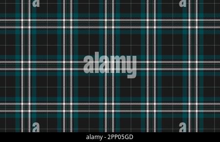 flannel shirt background black, blue, and white tartan plaid seamless pattern.  tartan, plaid, pattern, vector, background, check, square Stock Vector