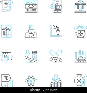 Political Science linear icons set. Democracy, Power, Justice, Authority, Governance, Diplomacy, Policy line vector and concept signs. Ideology Stock Vector