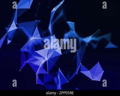 3D render of a modern background with low poly plexus design Stock Photo