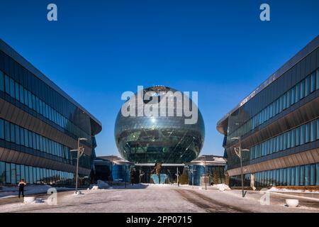Astana, Kazakhstan -  Futuristic EXPO2017 Nur-Alem Pavilion hosting Museum of The Future Stock Photo