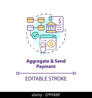Aggregate and send payment concept icon Stock Vector