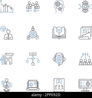 Programming languages line icons collection. Python, Java, C++, JavaScript, Ruby, PHP, Swift vector and linear illustration. Kotlin,Objective-C,Rust Stock Vector