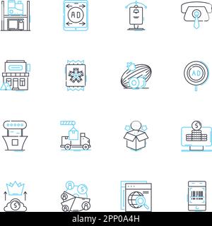 Project resources linear icons set. Equipment, Budget, Personnel, Tools ...