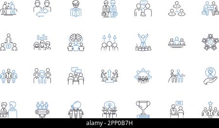 Disability rights line icons collection. Equality, Accessibility, Empowerment, Inclusivity, Discrimination, Accommodation, Advocacy vector and linear Stock Vector