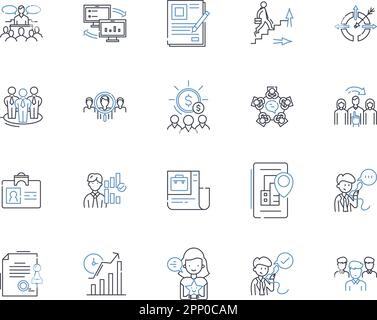 Industry nerking line icons collection. Nerking, Industry, Connection, Collaboration, Interpersonal, Relationships, Engagement vector and linear Stock Vector
