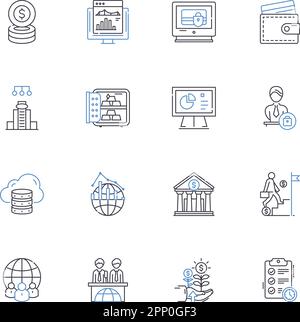 Artificial intelligence line icons collection. Automation, Robotics, Neural nerks, Machine learning, Chatbots, Automation, Expert systems vector and Stock Vector