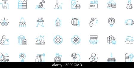 Agile development linear icons set. Iterative, Scrum , Sprint, Collaboration, Flexibility, Continuous, Feedback line vector and concept signs Stock Vector