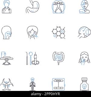 Holistic center line icons collection. Wellness, Healing, Balance, Tranquility, Mindfulness, Harmony, Energy vector and linear illustration Stock Vector