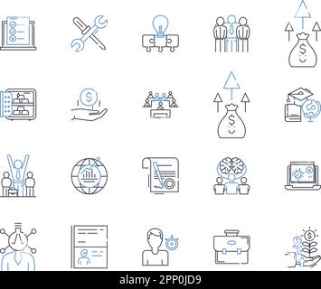 Financial reporting line icons collection. Accounting, Auditing, Compliance, Disclosure, Statements, Transparency, Analysis vector and linear Stock Vector
