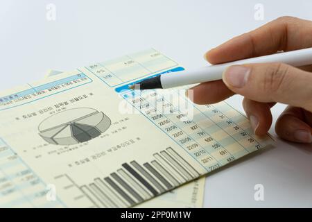 Tax related concept with various utility bills and receipts Stock Photo