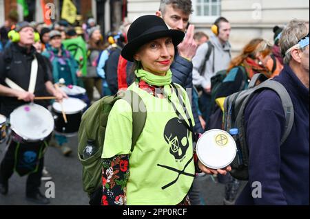 Whitehall, London, UK. 21st Apr, 2023. Extinction Rebellion, Climate change activists demonstration The Big One - United to Survive, London, UK. Credit: See Li/Picture Capital/Alamy Live News Stock Photo