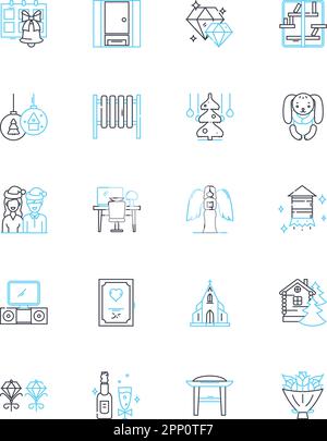 Bold and daring linear icons set. Courageous, Fearless, Adventurous ...
