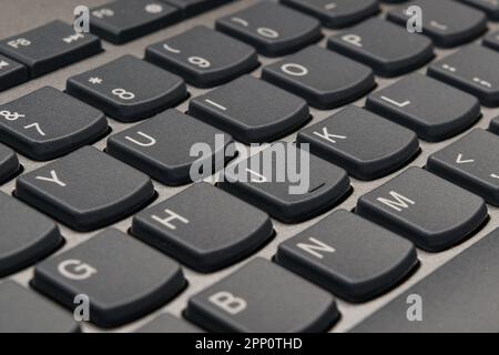 Close-up view of a black laptop keyboard Stock Photo