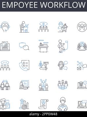 Employment routine line icons collection. Schedule, Workday, Routine ...