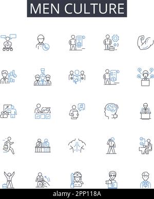 Workplace traditions line icons collection. Ritual, Etiquette, Protocol ...