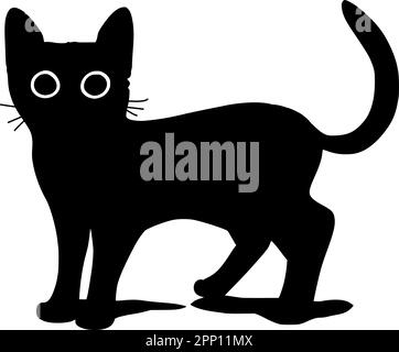 Cute cat silhouette, Beautiful kittie shape, isolated vector image. Stock Vector