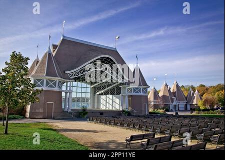 The Bandshell at Lake Harriet is a venue for outdoor concerts and other entertainment in South Minneapolis, Minnesota. Stock Photo