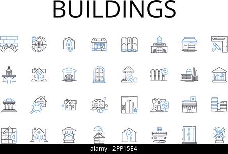 Houses line icons collection. Residences, Dwellings, Abodes, Homesteads ...