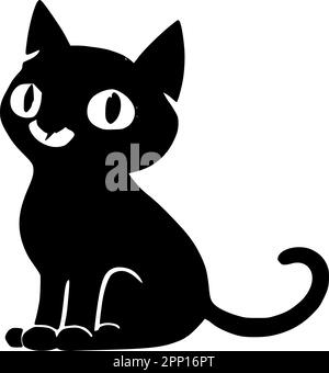 Cute cat silhouette, Beautiful kittie shape, isolated vector image. Stock Vector