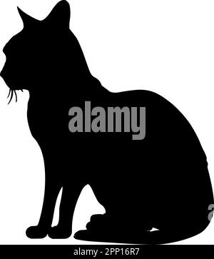 Cute cat silhouette, Beautiful kittie shape, isolated vector image. Stock Vector