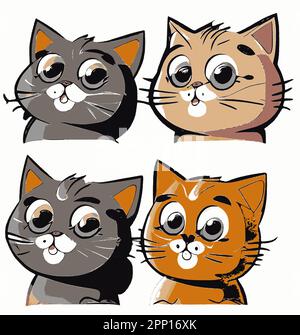 Cute cat silhouette, Beautiful kittie shape, isolated vector image. Stock Vector