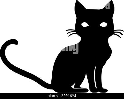 Cute cat silhouette, Beautiful kittie shape, isolated vector image. Stock Vector