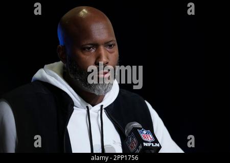 Detroit Lions general manager Brad Holmes watches during an NFL