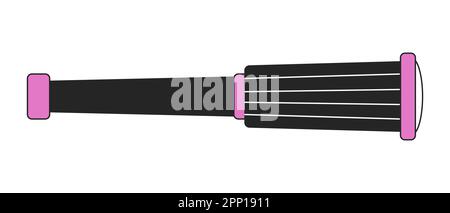 Handheld monocular telescope flat line color vector object Stock Vector