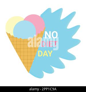 No Diet Day. Template for background, banner, card, poster with text inscription. Vector illustration. Stock Vector