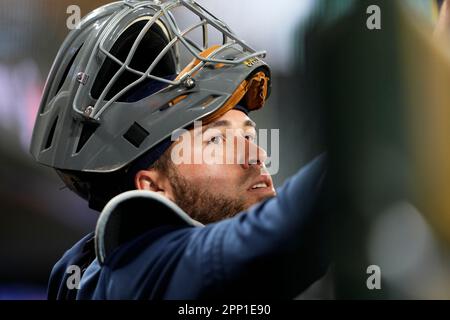 Milwaukee Brewers Catcher William Contreras Walks 新闻传媒库存照片- 库存图片