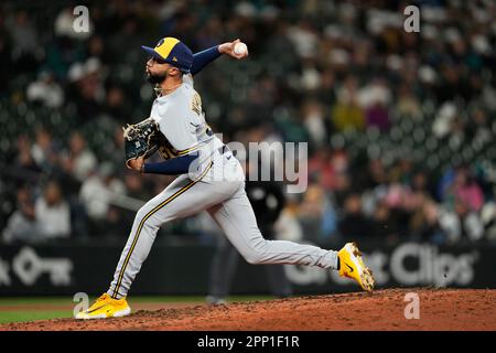 Milwaukee Brewers relief pitcher Devin Williams (38) poses for an image  during Media Day, Thursday, March 17, 2022, in Phoenix. (AP Photo/Rick  Scuteri Stock Photo - Alamy