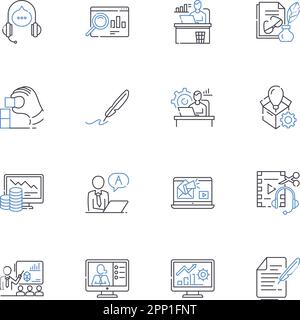 Command Hierarchy line icons collection. Authority, Chain, Control ...