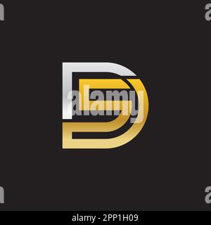 Alphabet letters monogram logo DS,SD,S and D, elegant and Professional letter icon design on black background. Stock Vector