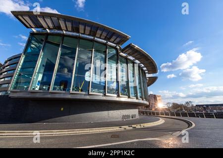 Quays Theatre, MediaCityUK, Salford Quays, Manchester Ship Canal , England, UK Stock Photo