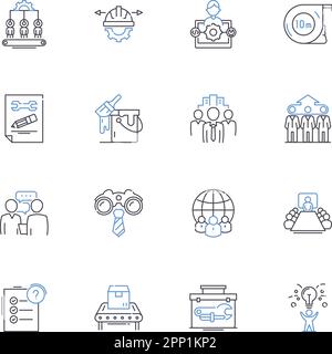 Graphic design studio line icons collection. Creativity, Typography, Branding, Illustration, Layout, Arrk, Color vector and linear illustration Stock Vector