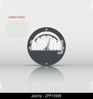 Vector electric meter icon in flat style. Power meter sign illustration pictogram. High voltage business concept. Stock Vector