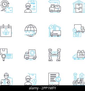 Rapid dispatch linear icons set. Swift, Expedient, Prompt, Agile ...