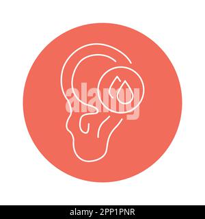 Ear bleeding color line icon. Human diseases. Pictogram for web page ...