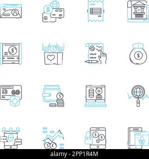 Globalization line vector icons and signs. Economic, Trade ...