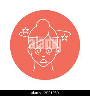 Dizziness color line icon. Human diseases. Pictogram for web page, mobile app, promo. Stock Vector