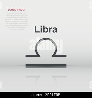 Vector libra zodiac icon in flat style. Astrology sign illustration pictogram. Libra horoscope business concept. Stock Vector
