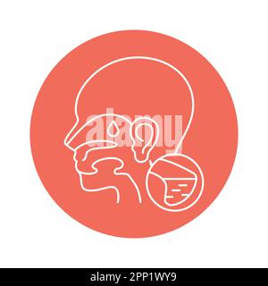 Sinusitis color line icon. Human diseases. Pictogram for web page, mobile app, promo. Stock Vector