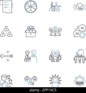 Squad line icons collection. Unity, Comradeship, Teamwork, Bond ...