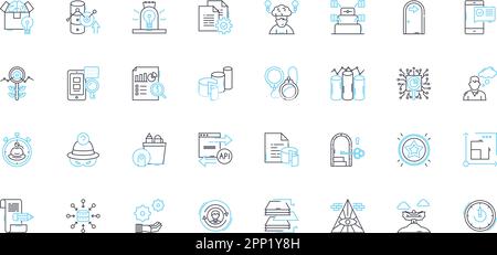 Data Analysis linear icons set. Insights, Metrics, Analytics, Statistics, Algorithms, Dashboards, Visualization line vector and concept signs Stock Vector